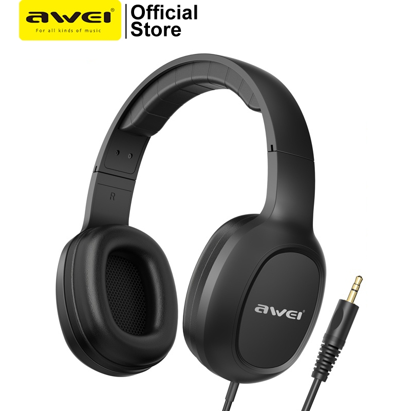 Awei GM-6 หูฟังครอบหู แบบมีสาย 3.5mm คุณภาพเสียง HI-FI พร้อมไมโครโฟน เหมาะสำหรับเล่นเกม