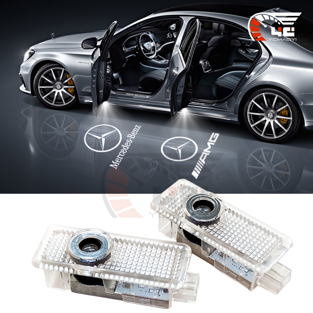2 ชิ้น Mercedes Benz Led รถประตูยินดีต้อนรับสําหรับ 2013-2018 CLA C117 W117 CLS C218 W218 A207 C207 โปรเจคเตอร์โคมไฟเลเซอร์อุปกรณ์เสริม