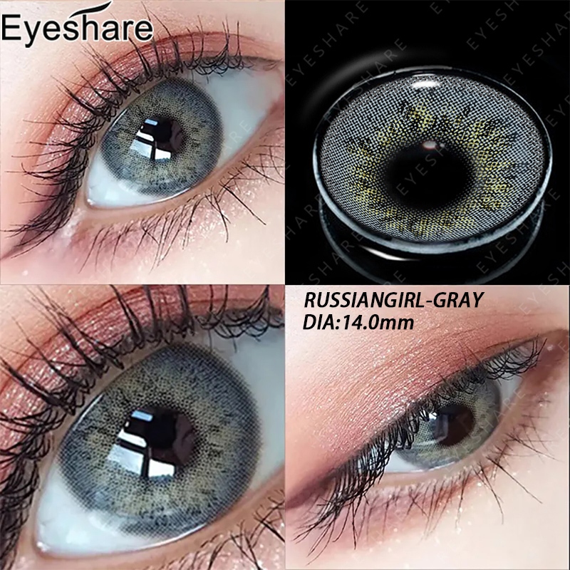 Eyeshare lens รุ่น RUSSIANGIRL คอนแทคเลนส์รายปี 1คู่/2ชิ้น สี สีเทา สีน้ำตาล สีฟ้า เลนส์นิ่ม（COD&ส่งไวจากไทย）