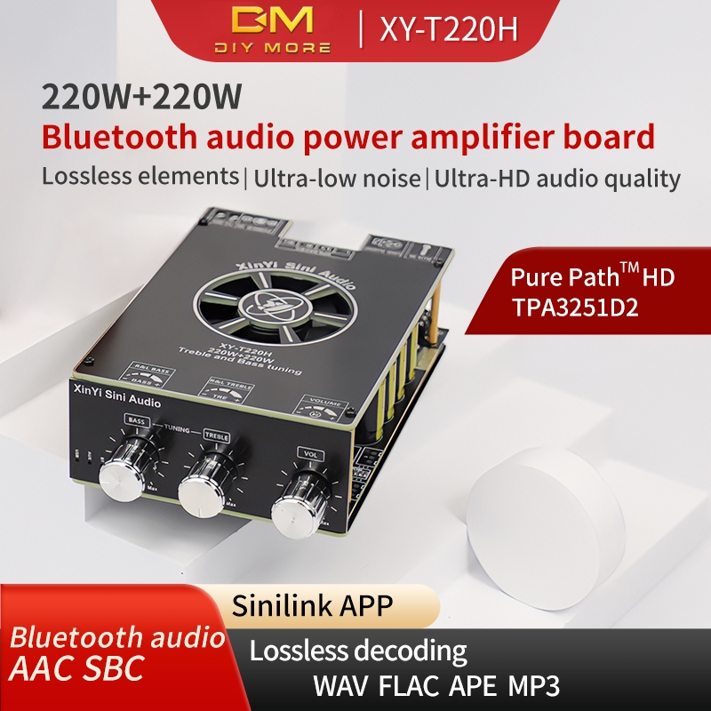 Diymore XY-T220H บอร์ดขยายเสียงบลูทูธ 5.2 พลังงานสูง 220W*2 TPA3251D2 AAC SBC