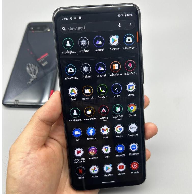 สมาร์ทโฟน ASUS ROG 5 5S 128G มือสอง ซิมคู่ เข้ากันได้กับระบบนานาชาติ ROG Gaming Phone มือสอง