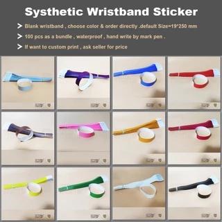 100 ชิ้น สติกเกอร์สายรัดข้อมือกันน้ำ สติกเกอร์ tyvek ข้อมือทิ้ง มือวาดแท็กความบันเทิงปาร์ตี้คอนเสิร์ตสติ๊กเกอร์