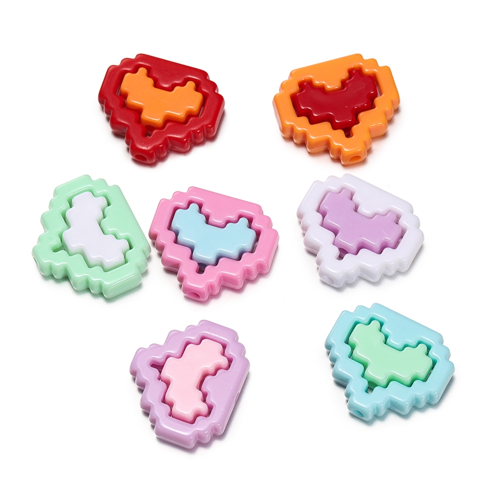 ลูกปัดอะคริลิครูปหัวใจ 1-5ชิ้น สำหรับทำสร้อยข้อมือ สร้อยคอ DIY เครื่องประดับ งานฝีมือ ลูกปัดสุ่ม