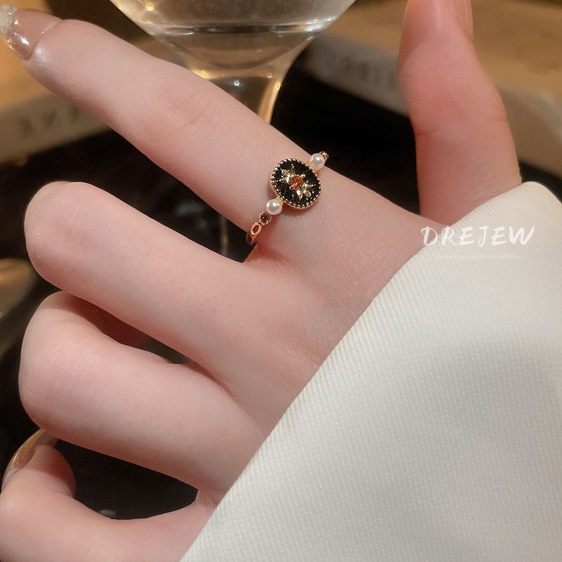 DREJEW แหวนทองคํา 18K ประดับเพทาย ลายทาง เครื่องประดับแฟชั่น