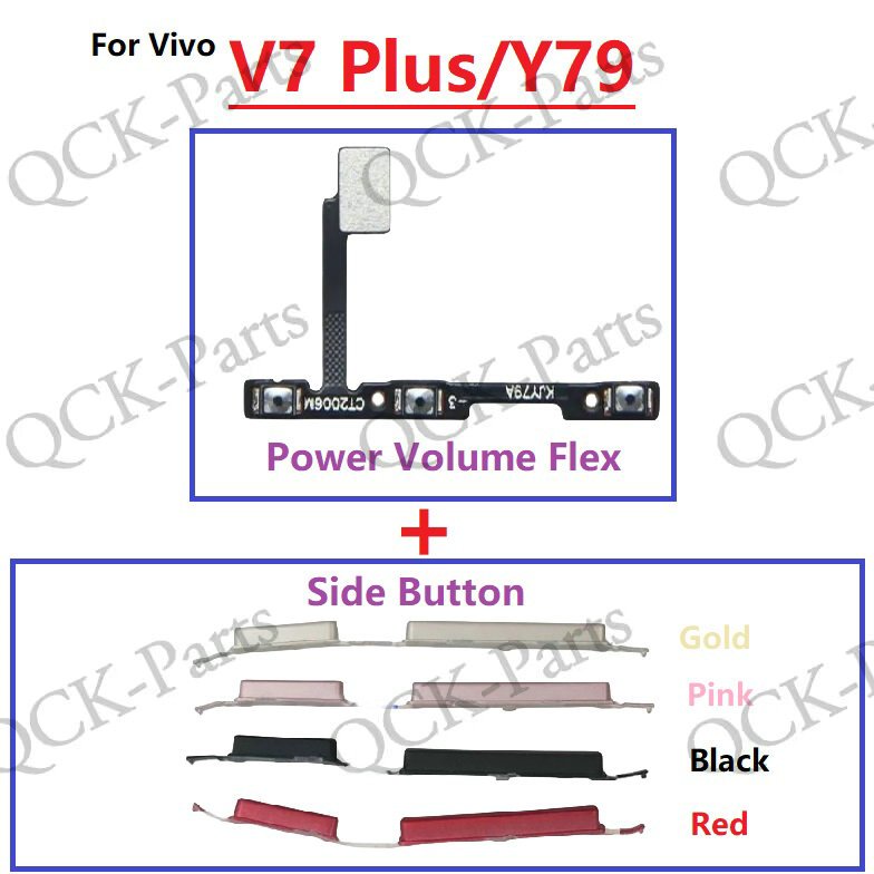 สําหรับ Vivo V7Plus V7+ Y79 Y79A 1716 1850 ปริมาณด้านข้างปุ่ม Flex Cable On Off Switch Flex เปลี่ยนอะไหล่ซ่อม