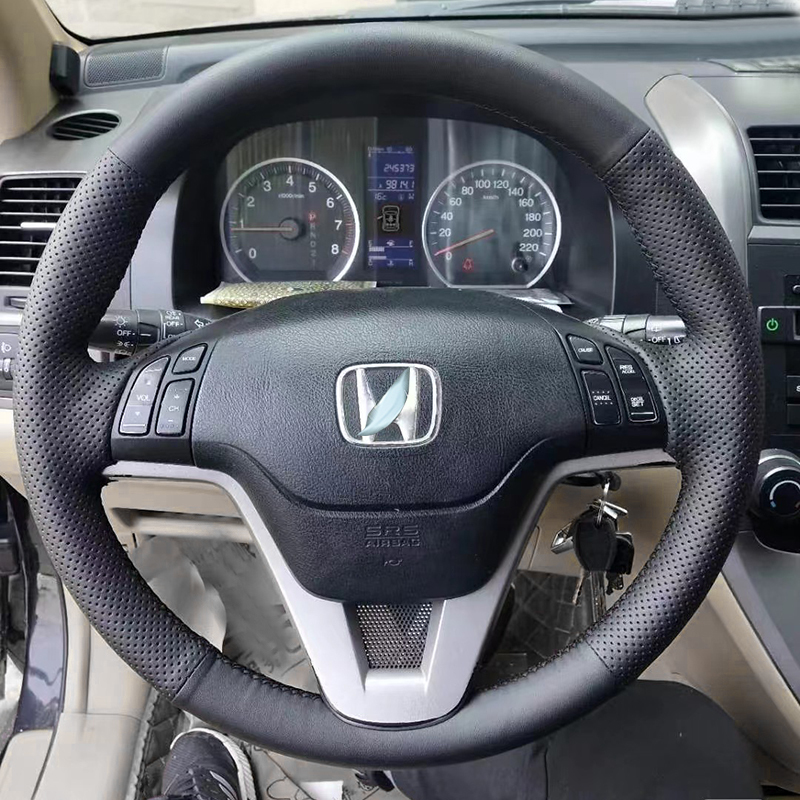 เหมาะสําหรับ Ximei Honda CRV Third Generation 07-11 ปีพวงมาลัย Hand-Sewn Original รถที่กําหนดเองพวงมาลัย Refurbished ดัดแปลง