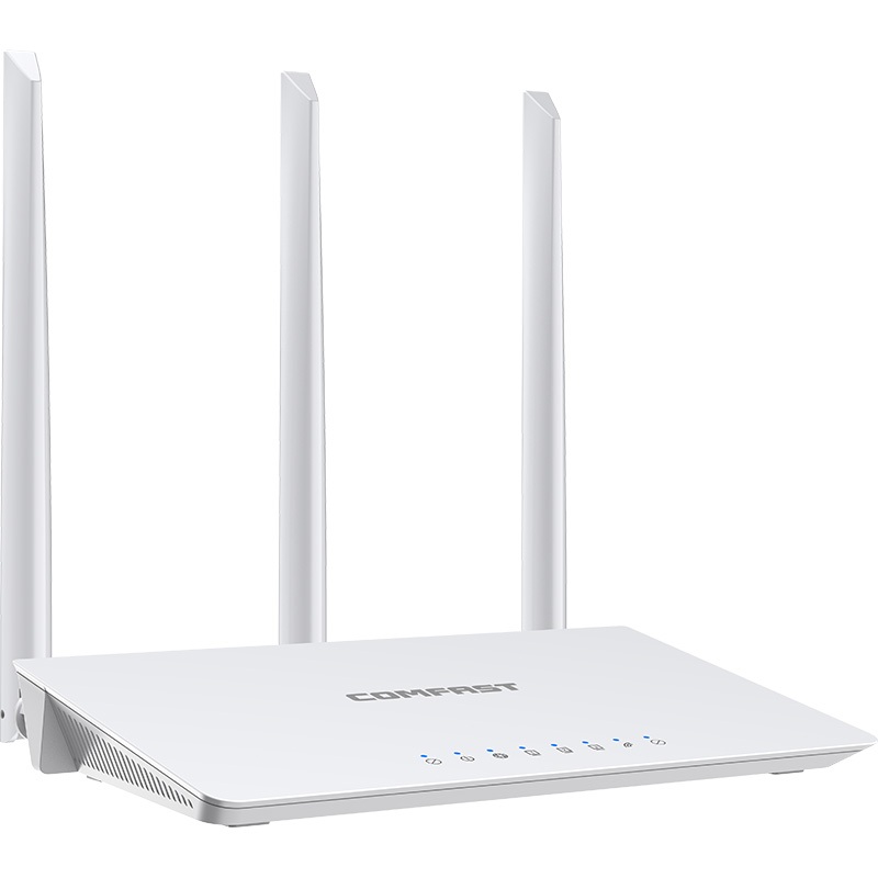 Comfast เราน์เตอร์ WiFi ไร้สาย 300Mbps 1WAN+3 LAN RJ45 3 * 3dbi เสาอากาศกว้างครอบคลุมบ้าน 2.4G ผ่านผนังบรอดแบนด์สหรัฐอเมริกาปลั๊ก CF-WR613NV1