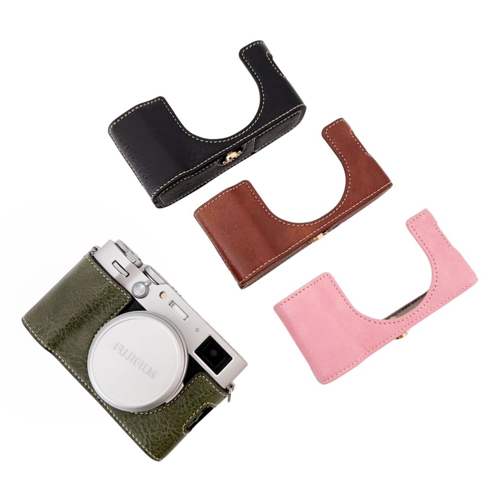 Fuji X100VI เคสหนัง PU แบบครึ่งฐาน สําหรับกล้อง Fujifilm X-100VI