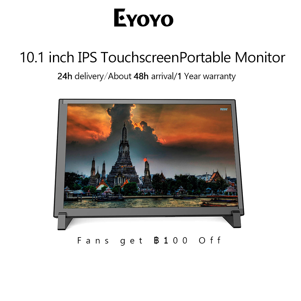 Eyoyo Aprotii หน้าจอสัมผัส 10.1 นิ้ว HDMI 1280x800 IPS 10 จุด 10 นิ้ว แบบพกพา สําหรับ PS4 Switch PC Laptop Pi 4B 3B+ 3B 3A+ 2B B+