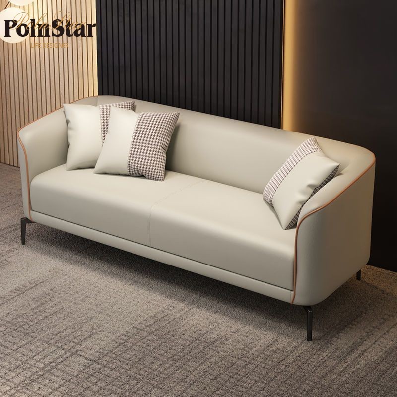 พร้อมส่ง sofa โซฟา  โซฟาแถมหมอน หนังpu สไตน์นอร์ดิก แถมหมอน2ใบ โซฟาส่งหมอน ทันสมัย กันน้ำ เรียบง่าย เเข็งเร็ง 2ที่นั่ง