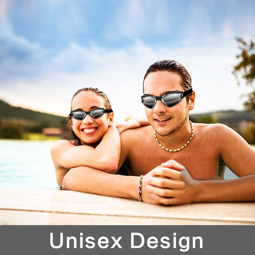 ชุดแว่นตาว่ายน้ำผู้ใหญ่ แว่นตาว่ายน้ำ Anti-shatter, กันน้ำ ป้องกันแสงแดด UV Swimmingglass - รูปที่ 3