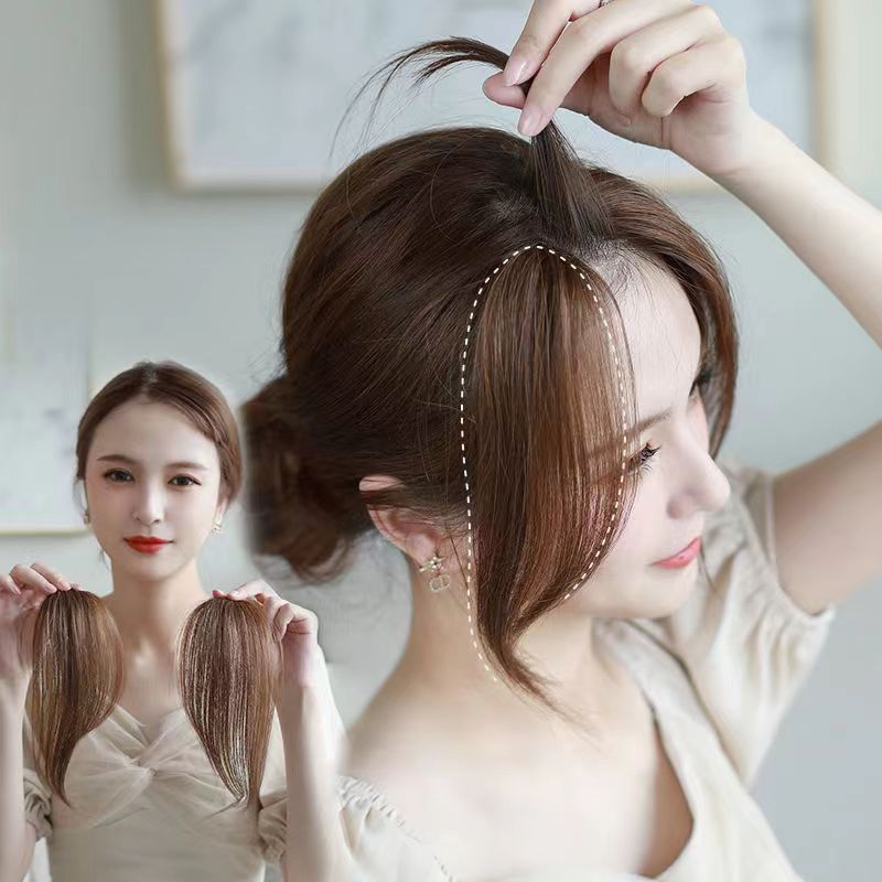 แอร์หน้าม้า วิกผมผู้หญิง ตรงกลาง สองด้าน ของวิกผม เบาะผม ระบายอากาศ หน้าม้าปลอม ธรรมชาติ - รูปที่ 6