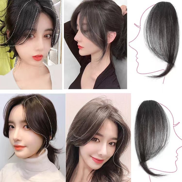 แอร์หน้าม้า วิกผมผู้หญิง ตรงกลาง สองด้าน ของวิกผม เบาะผม ระบายอากาศ หน้าม้าปลอม ธรรมชาติ - รูปที่ 7