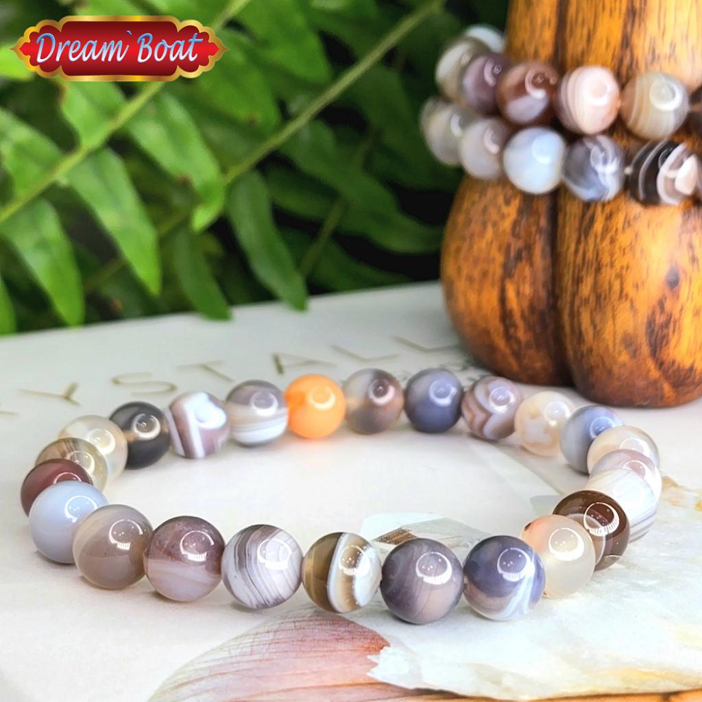 Botswana Agate Natural Crystal Bracelet สร้อยข้อมือคริสตัลธรรมชาติ,ลูกปัดคริสตัล,ผู้หญิง/ผู้ชายสร้อยข้อมือ,สร้อยข้อมืออัญมณี,สร้อยข้อมือฮวงจุ้ย,สร้อยข้อมือหินธรรมชาติ,เครื่องประดับแฟชั่นและหรูหรา