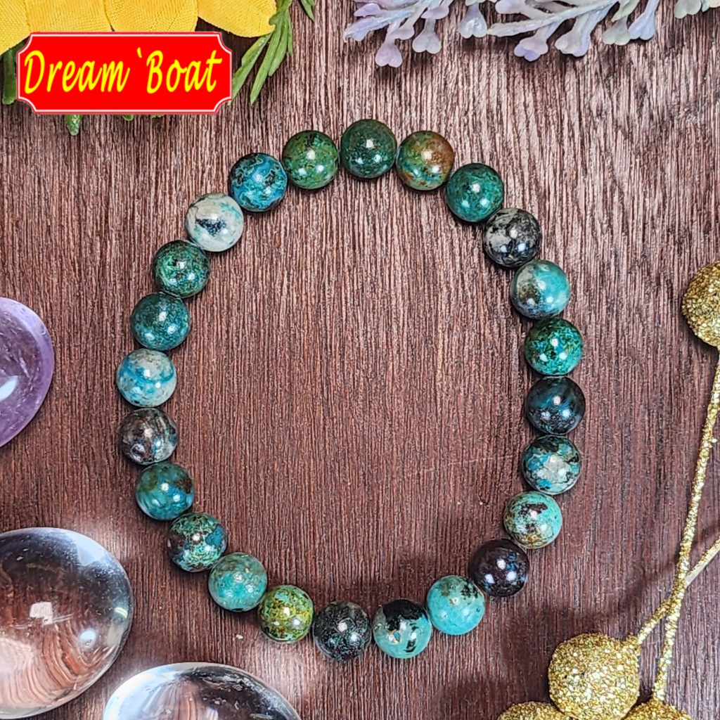 Chrysocolla Natural Crystal Bracelet，Crystal Bead，คริสโซคอลลา สร้อยข้อมือคริสตัลธรรมชาติ,ลูกปัดคริสตัล,สร้อยข้อมือผู้หญิง/ผู้ชาย,สร้อยข้อมืออัญมณี,สร้อยข้อมือฮวงจุ้ย,สร้อยข้อมือหินธรรมชาติ,แฟชั่นแ