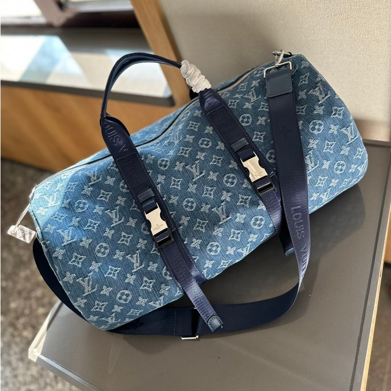 L Family Keepall Denim Travel Bag กระเป๋าสนามบิน Unisex 50cm 285265