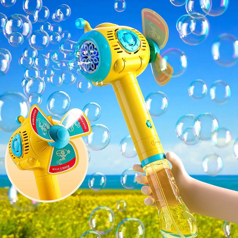 TEMI เครื่องตีฟอง ของเล่น รูปร่างเรือดําน้ํา จะเรืองแสง การหมุนอัตโนมัติ ฟรีแบตเตอรี่และน้ําฟอง