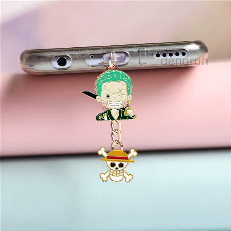 one piece luffy น่ารัก จุกเสียบกันฝุ่น ที่ห้อยโทรศัพท์ ไอโฟน iphone type c android ที่กันฝุ่นลําโพง - รูปที่ 4