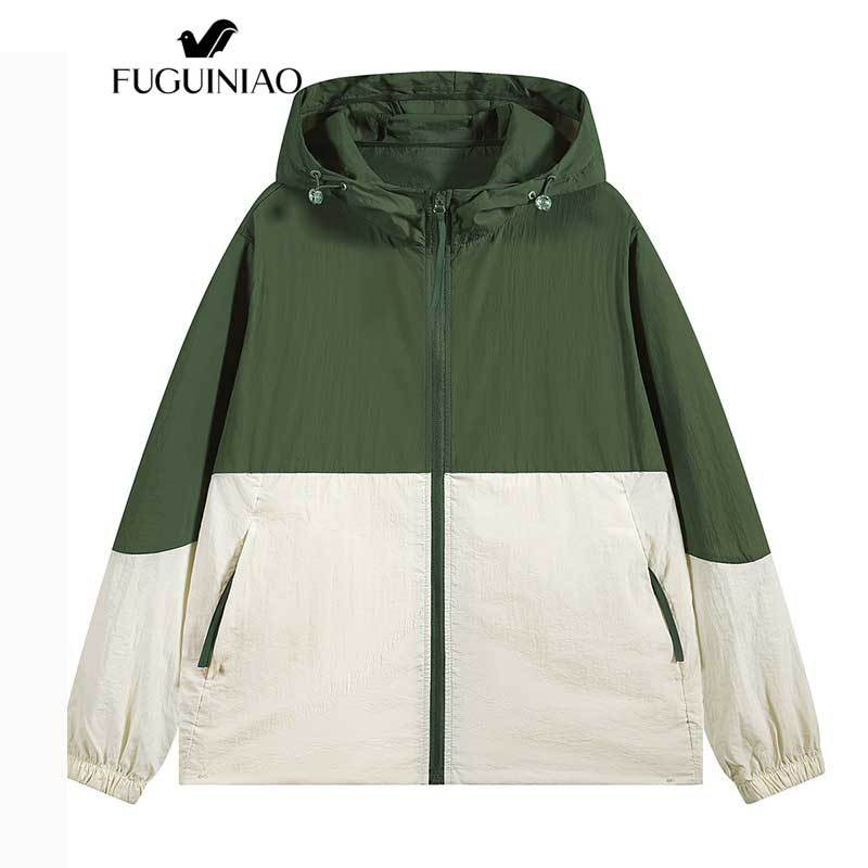 ฟูเกียว ฤดูร้อนเสื้อผ้าป้องกันแสงแดดสําหรับผู้ชายป้องกันรังสียูวีระบายอากาศบางเสื้อแห้งเร็วเสื้อคู่