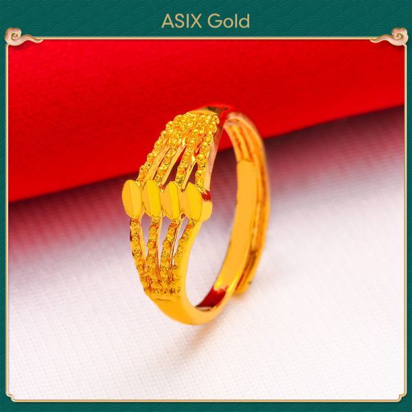 Asixgold Gold 916 แหวนผู ้ หญิงเกาหลีทองกรุงเทพ Saudi Gold Multi Layer แหวน Elegant Charm เครื ่ องประดับ