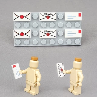 โมเดลบล็อกตัวต่อ รูปตัวอักษร MOC Love Letter 3069 City Scene Mailbox 1*2 3 ชิ้น