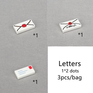 โมเดลบล็อกตัวต่อ รูปตัวอักษร MOC Love Letter 3069 City Scene Mailbox 1*2 3 ชิ้น
