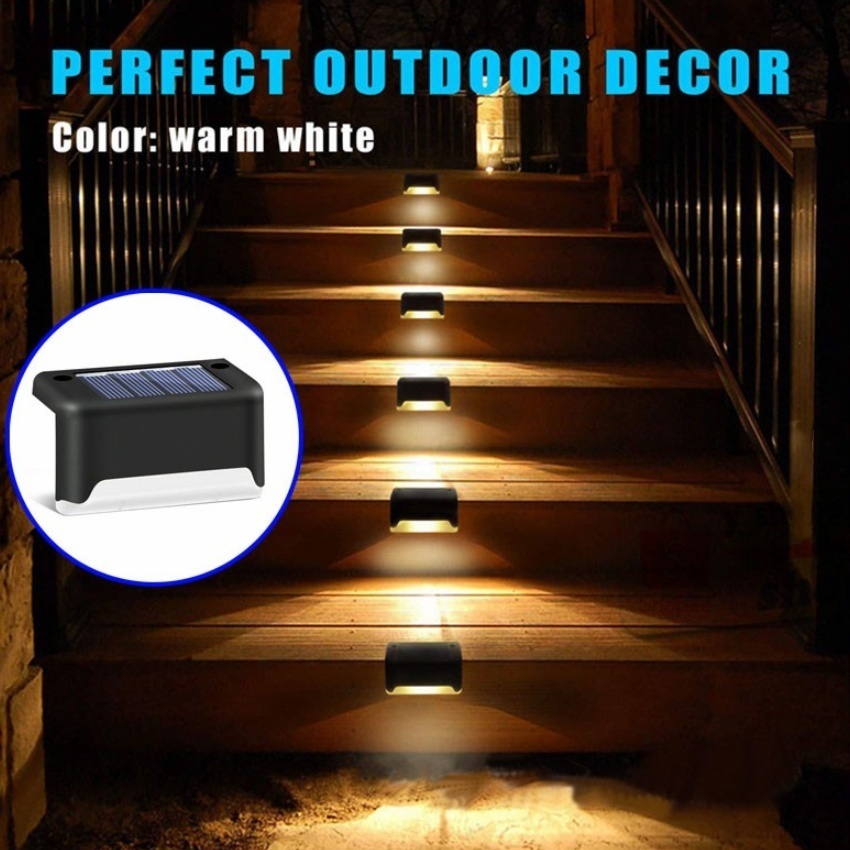 Solar light 1 LED ติดบันไดหน้าบ้าน ไฟเหลือง บันได ไฟติดบันได ติดกำแพงหน้าบ้าน รั้วบ้าน เพิ่มความสวยงาม ไฟเหลือง Solar light ไฟพลังงานแสงอาทิตย์