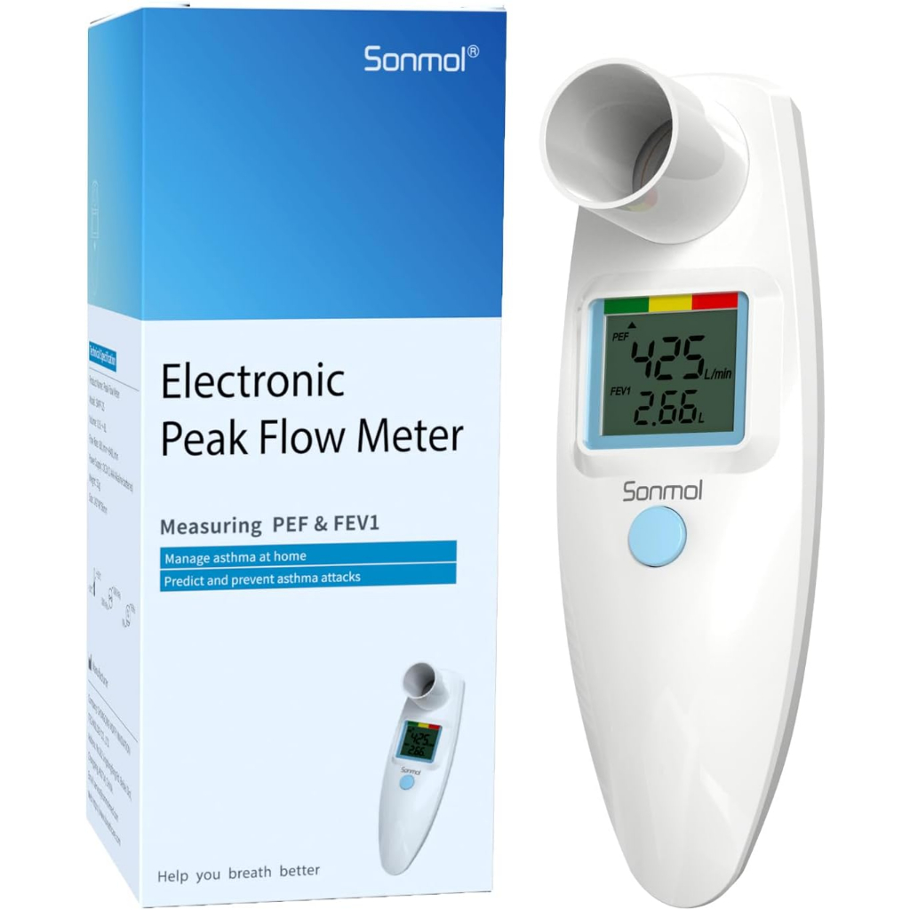 Spirometer Peak flow meter Sonmol PEF FEV1 อุปกรณ์ออกกําลังกายปอด แบบพกพา ปรับความต้านทานได้  หายใจ ออกกําลังกาย อุปกรณ์ช่วยหายใจ แบบพกพา สําหรับนักกีฬา และผู้ที่ชื่นชอบกีฬา