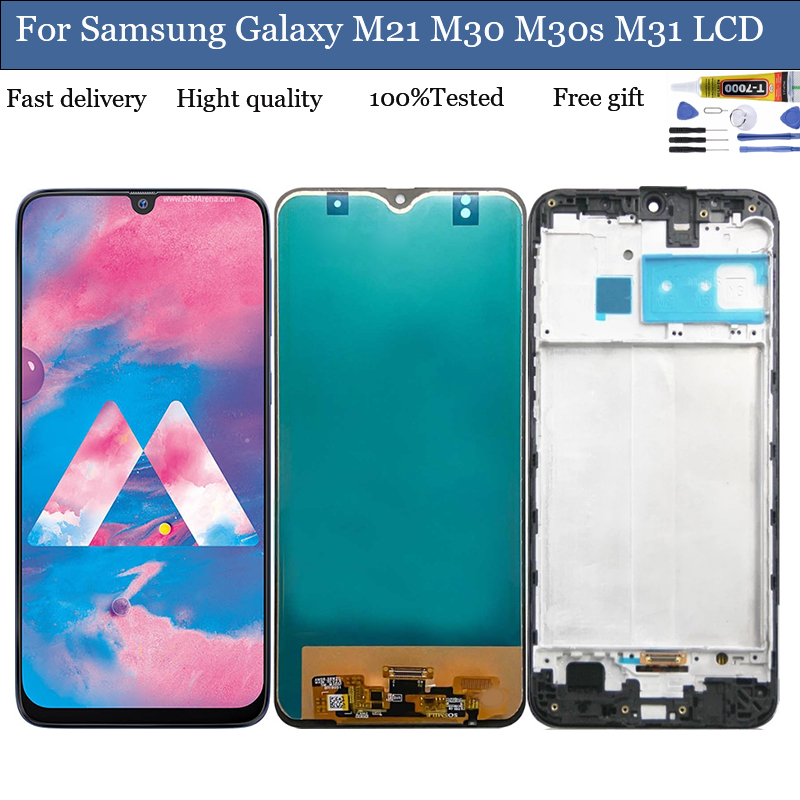 Oled สําหรับ Samsung Galaxy M21 M30 m21S M30s M31 จอแสดงผล LCD Touch Screen Digitizer เปลี่ยน