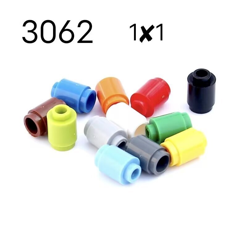 มอค อนุภาคขนาดเล็กเข้ากันได้3062ประกอบหน่วยการสร้าง1x1ชิ้นส่วนพื้นฐานทรงกระบอก