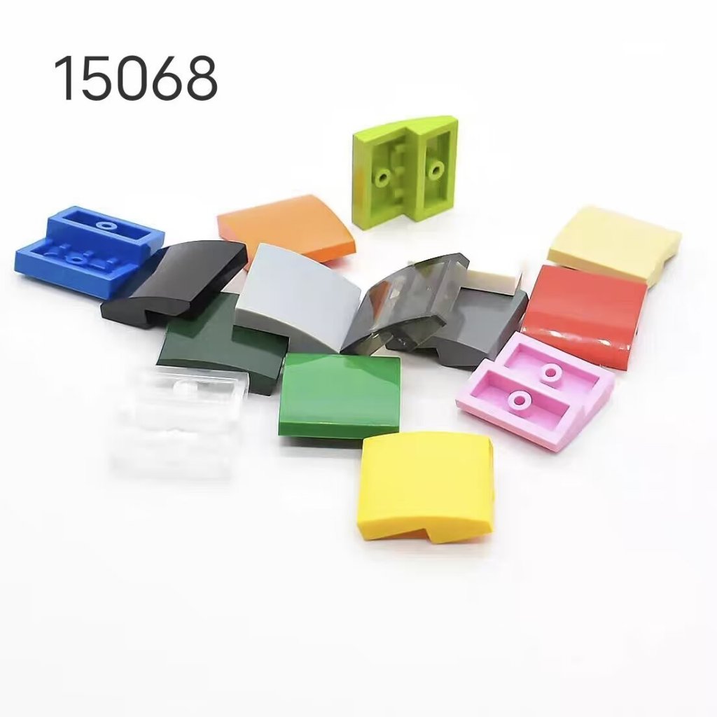 Moc Building Blocks ใช้งานร่วมกับ Lego 15068 อนุภาคขนาดเล็ก 2X2 แผงโค้งโค้งเคลือบเงา