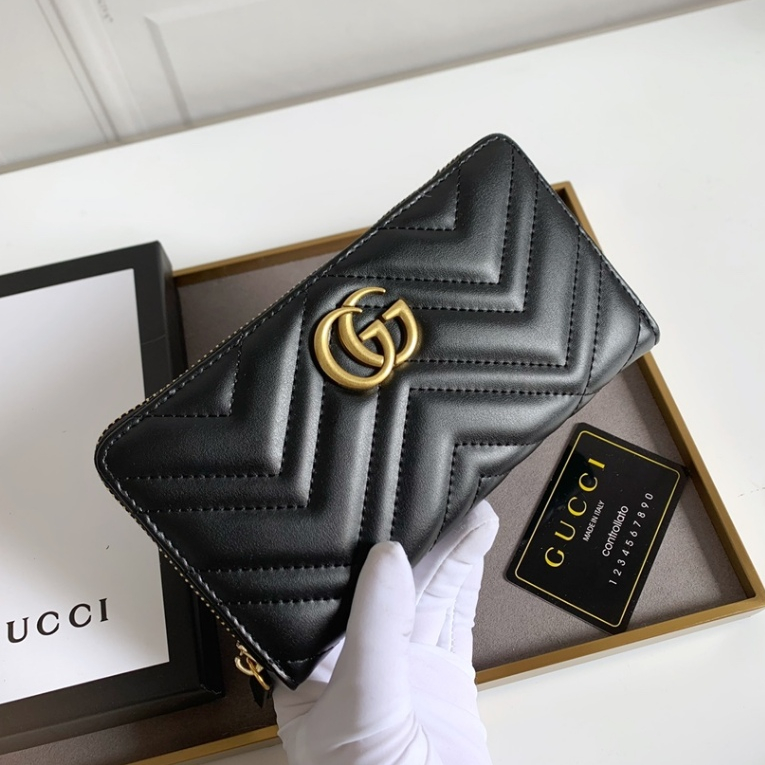 Gucci แท้ 100% กระเป๋าสตางค์ ใบยาว มีซิป หนัง อเนกประสงค์ สําหรับผู้ชาย