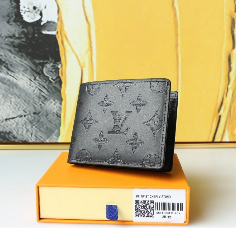 Louis Vuitton กระเป๋าสตางค์ ใบสั้น หนังวัวแท้ 100% อเนกประสงค์ ใส่บัตรได้ สําหรับผู้ชาย