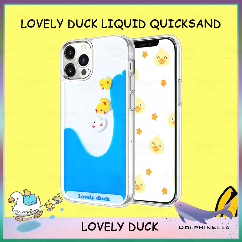 เคสโทรศัพท์มือถือ ลายเป็ดน่ารัก มีทรายไหล สําหรับ iphone 11 12 13 14 15 Pro Max