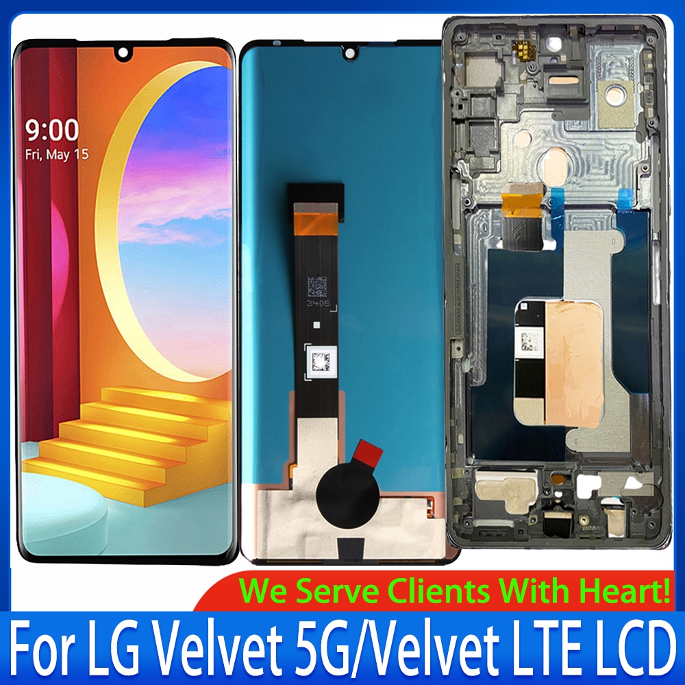 6.8 "สําหรับ LG กํามะหยี่ 5G LCD LM G900N LM-G900EM จอแสดงผลหน้าจอสัมผัสกรอบสําหรับ LG กํามะหยี่ 4G 
