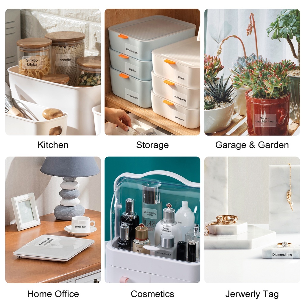 Niimbot 2 ม้วน B1/B21/B3S โปร่งใสสติกเกอร์ชื่อสติกเกอร์กันน้ําน้ํามันหลักฐานไม่มีกาวตกค้างป้ายกระดาษสําหรับ B1/B21/B3S เครื่องพิมพ์