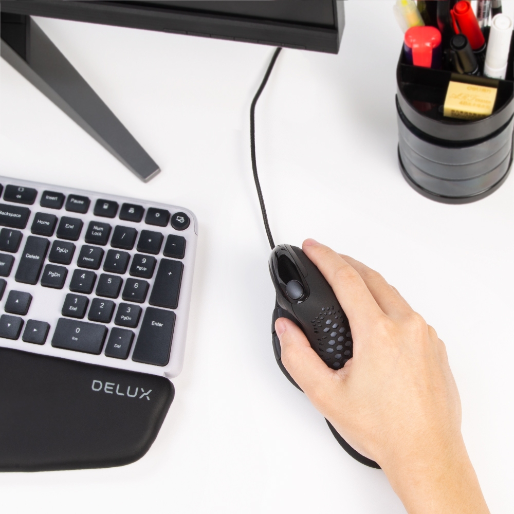Delux M618XSU เมาส์ออปติคอลแบบใช้สาย RGB สําหรับ Windows Mac PC