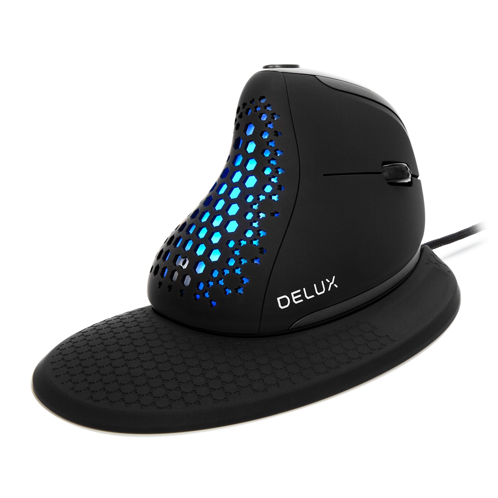 Delux M618XSU เมาส์ออปติคอลแบบใช้สาย RGB สําหรับ Windows Mac PC