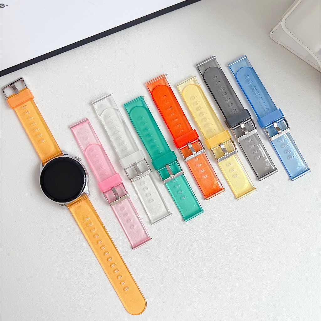 Transparent Silicone 20mm 22mm สาย huawei watch gt 6 pro Strap สาย Huawei watch gt 5 Pro Strap GT2 pro GT2E GT2 GT3 Pro gt5 pro Huawei GT4 Strap สาย Huawei GT6 Strap Amazfit Bip 5 Strap Amazfit bip u pro Strap huawei watch gt 5 สาย Galaxy watch 7 6 5 4