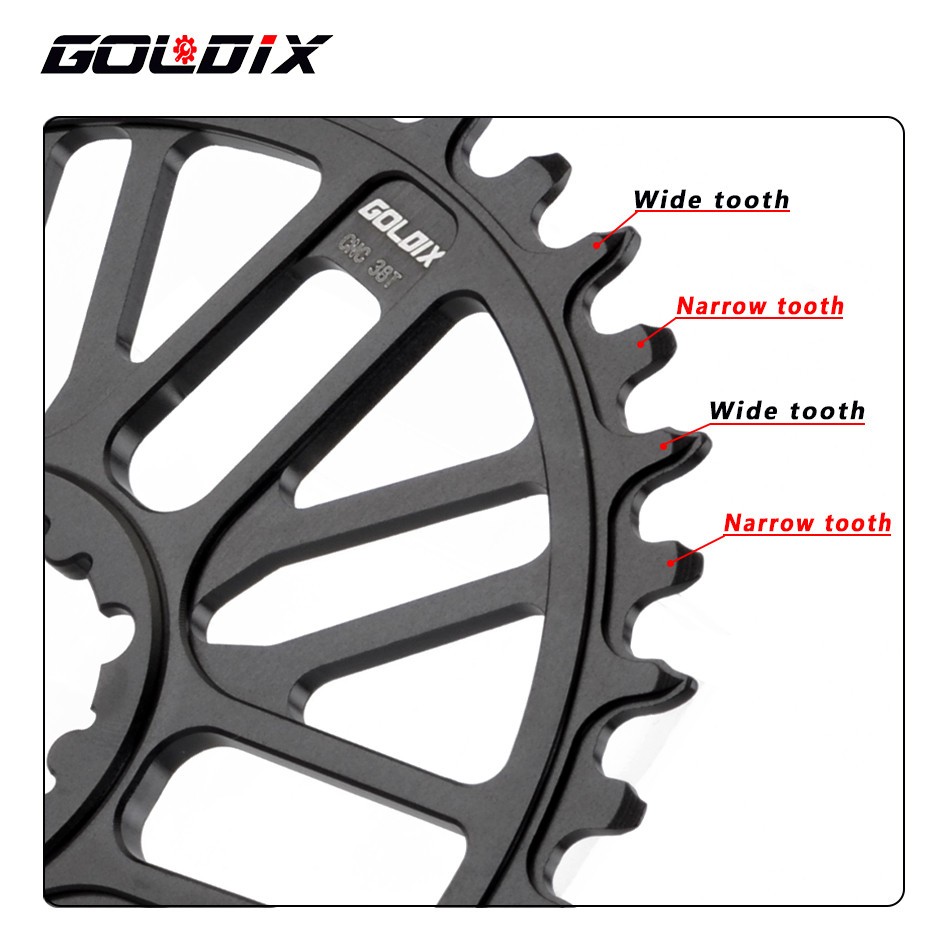 Goldix GXP จานหน้าจักรยาน 3 มม. ออฟเซ็ท ความเร็วเดียว 32-48T เบาพิเศษ สําหรับรถจักรยานเสือภูเขา
