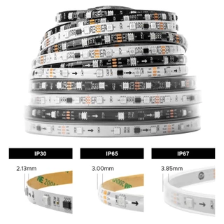 BTF-LIGHTING WS2811 30/45/60LEDs/m RGB IC แถบไฟ LED 1 IC ควบคุม 3 LEDs แถบไฟพิกเซลที่แอดเดรสได้ DC12V การรับรอง UL
