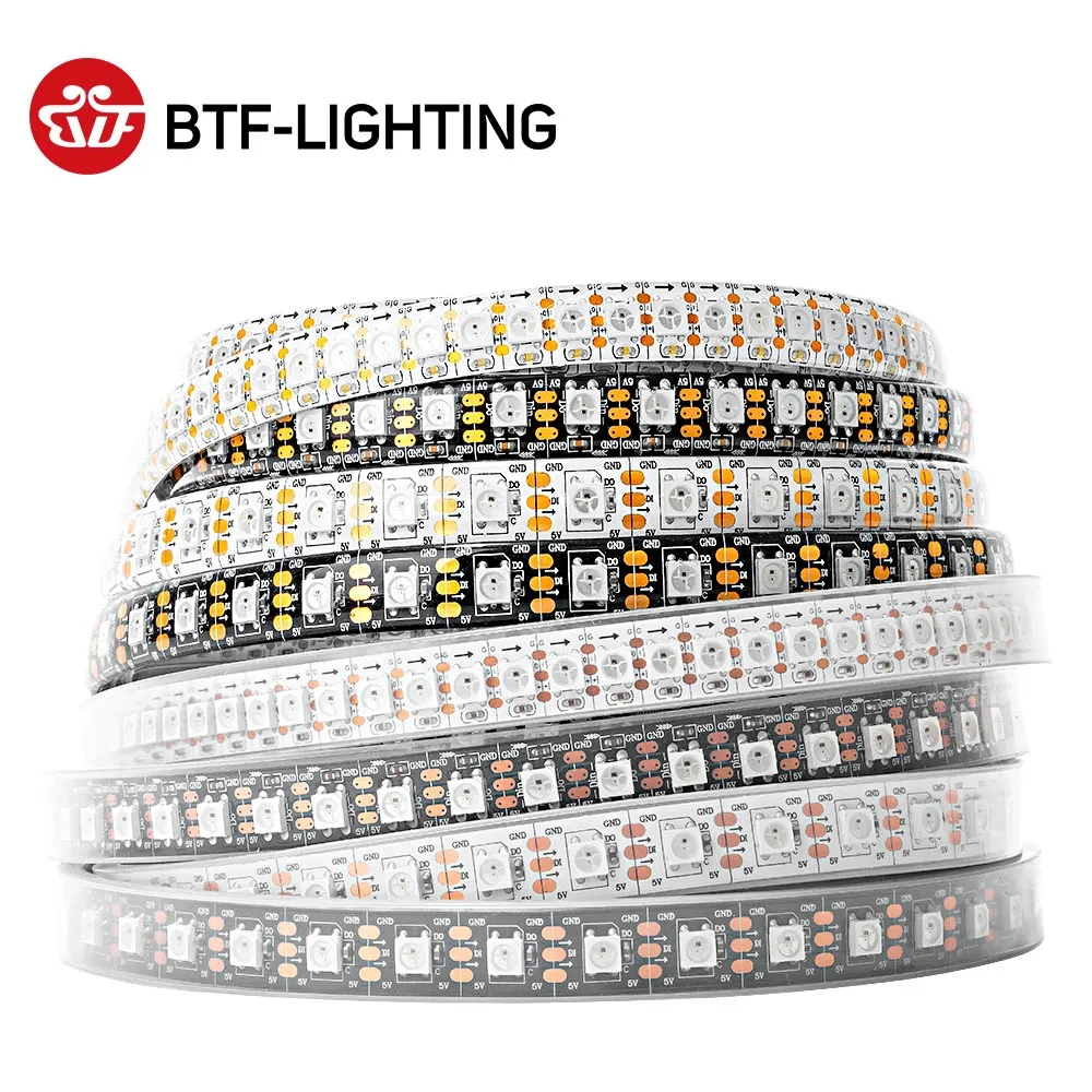BTF-LIGHTING WS2812B RGB IC แถบไฟ LED ไฟ LED สามารถแยกออกได้ แถบแสงพิกเซล DC 5V