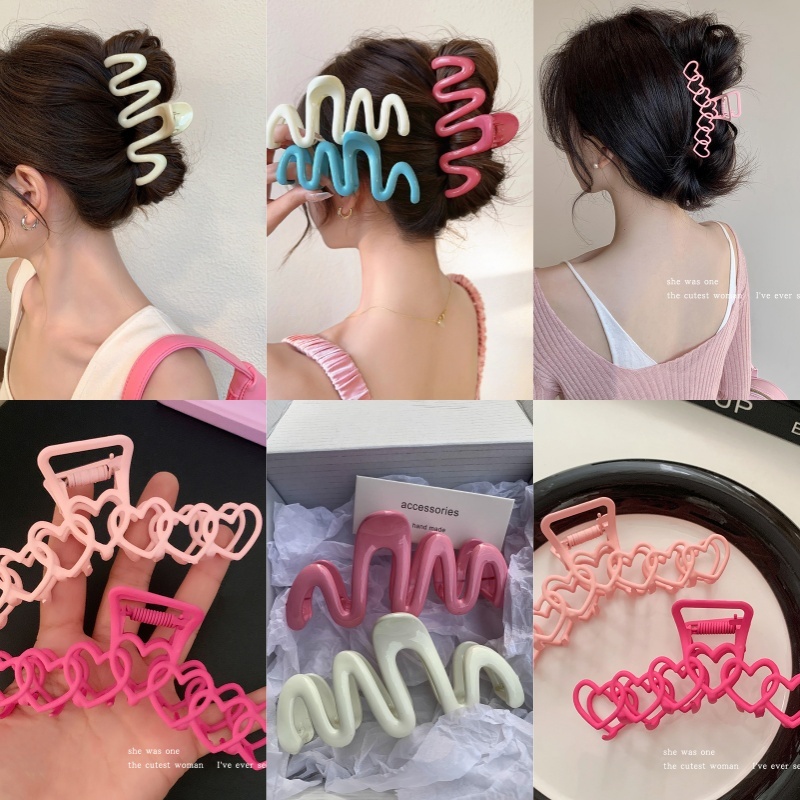 กิ๊บติดผมพลาสติก รูปหัวใจ ฉลาม โดปามีน สําหรับผู้หญิง 2024