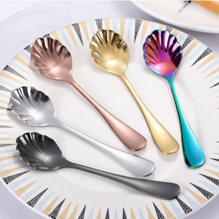 สีเปลือกช้อนขุดช้อนไอศครีมช้อนไอศครีมกวนช้อนกาแฟรังนกช้อนช้อ…