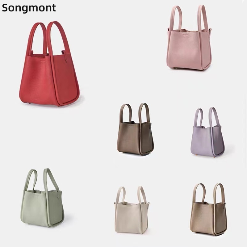 Songmont กระเป๋าถือ กระเป๋าสะพายไหล่ หนัง ทรงบักเก็ต ขนาดใหญ่ จุของได้เยอะ สําหรับสตรี