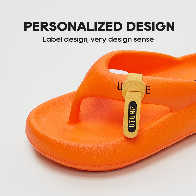 UTUNE รองเท้าแตะ Flip Flop สำหรับผู้หญิงปี 2024 พร้อมพื้นยางกันลื่นแบบนุ่มสำหรับการเดินชายหาด