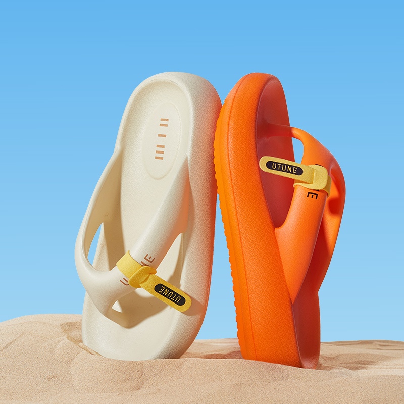UTUNE รองเท้าแตะ Flip Flop สำหรับผู้หญิงปี 2024 พร้อมพื้นยางกันลื่นแบบนุ่มสำหรับการเดินชายหาด