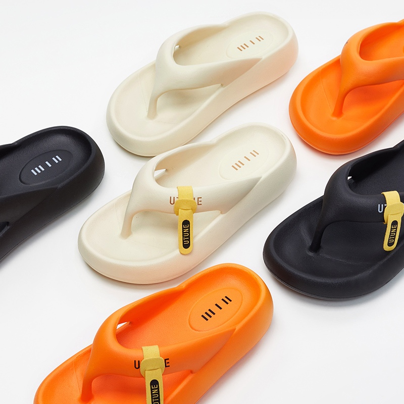 UTUNE รองเท้าแตะ Flip Flop สำหรับผู้หญิงปี 2024 พร้อมพื้นยางกันลื่นแบบนุ่มสำหรับการเดินชายหาด