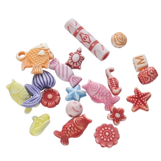 St. kunkka 50-100 ชิ้นหลายสไตล์ Ocean Series อะคริลิคหลวมลูกปัดที่มีสีสัน Creative ลูกปัดสําหรับ DIY สร้อยข้อมือลูกปัดสร้อยคอ