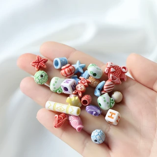 St. kunkka 50-100 ชิ้นหลายสไตล์ Ocean Series อะคริลิคหลวมลูกปัดที่มีสีสัน Creative ลูกปัดสําหรับ DIY สร้อยข้อมือลูกปัดสร้อยคอ